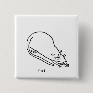 Badge Carré 5 Cm rat
