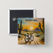 Badge Carré 5 Cm Rat du désert, personnalisable (Devant & derrière)