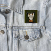 Badge Carré 5 Cm Rat superbe (En situation)