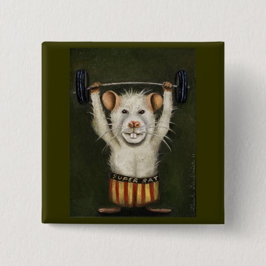 Badge Carré 5 Cm Rat superbe (Devant)