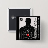 Badge Carré 5 Cm Rational Registered and Ready Gun Owner (Devant & derrière)