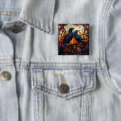 Badge Carré 5 Cm Ravages en verre tendu (En situation)