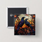 Badge Carré 5 Cm Ravages en verre tendu (Devant & derrière)