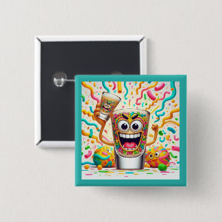 Badge Carré 5 Cm Rave Party Shot Glass – vibrant Fun 