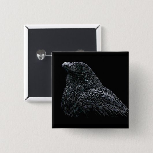 Badge Carré 5 Cm Raven (Devant & derrière)