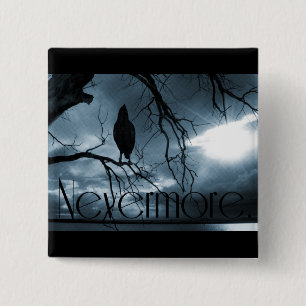 Badge Carré 5 Cm Raven - plus jamais rayons de soleil et bleu