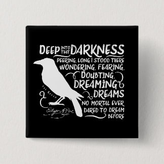 Badge Carré 5 Cm Raven (profondément dans cette obscurité) par