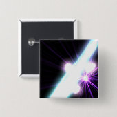 Badge Carré 5 Cm Rayons gamma en noyaux galactiques 3 (Devant & derrière)