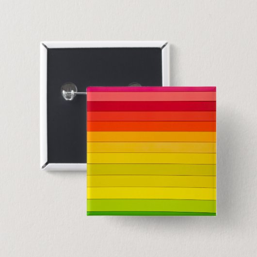 Badge Carré 5 Cm Rayures arc-en-ciel lumineuses horizontales (Devant & derrière)