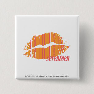 Badge Carré 5 Cm Rayures minces oranges