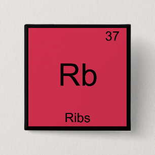 Badge Carré 5 Cm Rb - Côtes Symbole d'élément de chimie Drôle