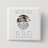 Badge Carré 5 Cm RBG notoire (Grosbeak à poitrine Rose) (Devant)