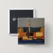 Badge Carré 5 Cm Réacteurs nucléaires, Etats-Unis (Devant & derrière)