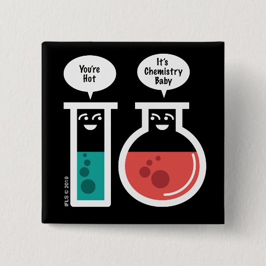 Badge Carré 5 Cm Réaction chimique (Devant)