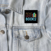 Badge Carré 5 Cm Read More Books (En situation)
