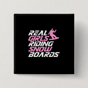 Badge Carré 5 Cm Real Girls Riding Snowboards