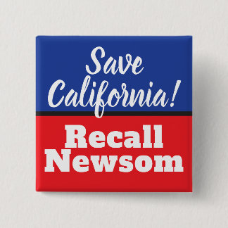 Badge Carré 5 Cm Recall Newsom Save California
