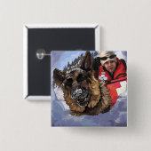 Badge Carré 5 Cm Rechercher et Secourir (Devant & derrière)