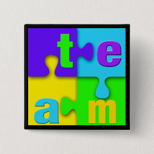 Badge Carré 5 Cm Récompense du principal 10 ! Goupilles de puzzle