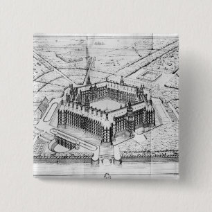 Badge Carré 5 Cm Reconstruction d'abbaye de Theleme