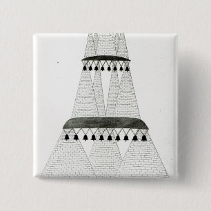 Badge Carré 5 Cm Reconstruction de tombe de système de roquette