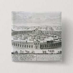 Badge Carré 5 Cm Reconstruction d'une bataille navale romaine, de