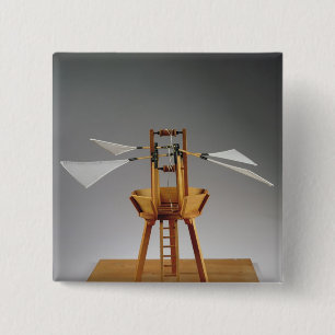 Badge Carré 5 Cm Reconstruction modèle de la conception de da Vinc