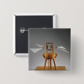 Badge Carré 5 Cm Reconstruction modèle de la conception de da Vinci (Devant & derrière)