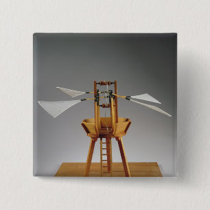 Badge Carré 5 Cm Reconstruction modèle de la conception de da Vinci