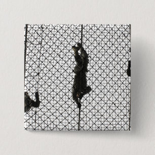 Badge Carré 5 Cm recrues accomplissant un obstacle