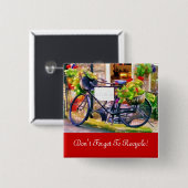 BADGE CARRÉ 5 CM RECYCLAGE (Devant & derrière)