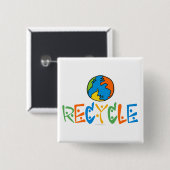Badge Carré 5 Cm Recyclage coloré (Devant & derrière)