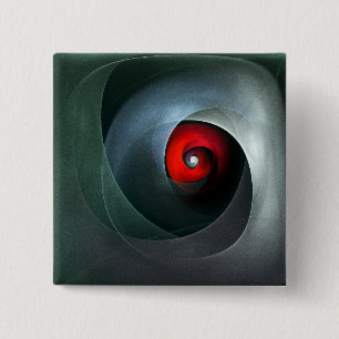 Badge Carré 5 Cm Red Swirl Artistique moderne Art Abstrait Motif #1