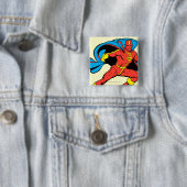 Badge Carré 5 Cm Red Tornado Cape Pose (En situation)
