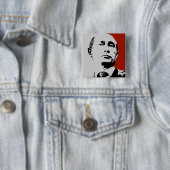 Badge Carré 5 Cm Red Vladimir Poutine (En situation)