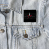 Badge Carré 5 Cm redstar (En situation)