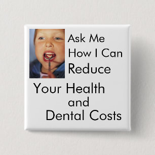 Badge Carré 5 Cm Réduisez votre santé et coûts dentaires