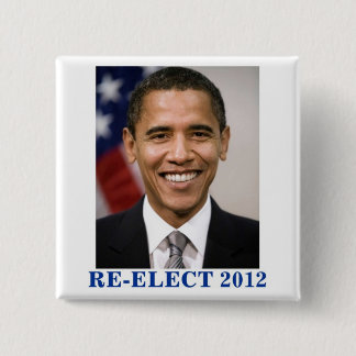 BADGE CARRÉ 5 CM RÉÉLECTION OBAMA 2012