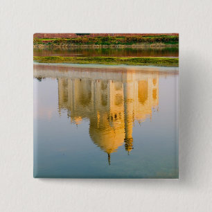 Badge Carré 5 Cm Reflet du temple mondialement célèbre Taj Mahal à
