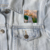 Badge Carré 5 Cm Reflets dans l'archipel suédois (En situation)