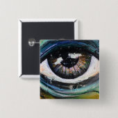 Badge Carré 5 Cm regard dans le bouton (Devant & derrière)
