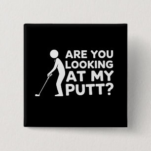 Badge Carré 5 Cm Regardez-Vous Mon Amant de Golf Putt Cadeau de Gol