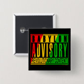 Badge Carré 5 Cm Reggae RASTA (Devant & derrière)