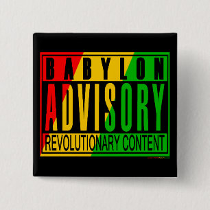 Badge Carré 5 Cm Reggae RASTA