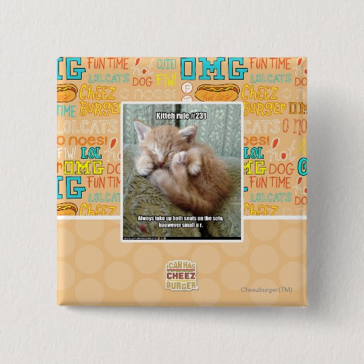 Badge Carré 5 Cm Règle #231 de Kitteh (Devant)