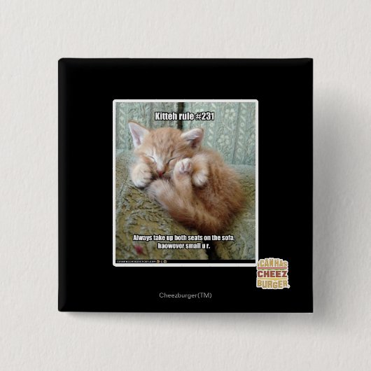 Badge Carré 5 Cm Règle de Kitteh #231 (Devant)