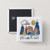 Badge Carré 5 Cm Règles de Chicago (Devant & derrière)