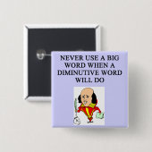 Badge Carré 5 Cm règles drôles pour des auteurs (Devant & derrière)