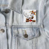Badge Carré 5 Cm Reindeer Puzzled drôle Caractère de Noël (En situation)