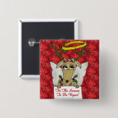 Badge Carré 5 Cm Reindeer Tis the Season to be Vegan Cadeaux Vêteme (Devant & derrière)